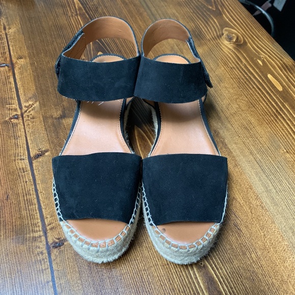 SARTO Espadrille Sandals in Black Suede Velvet - Picture 1 of 4